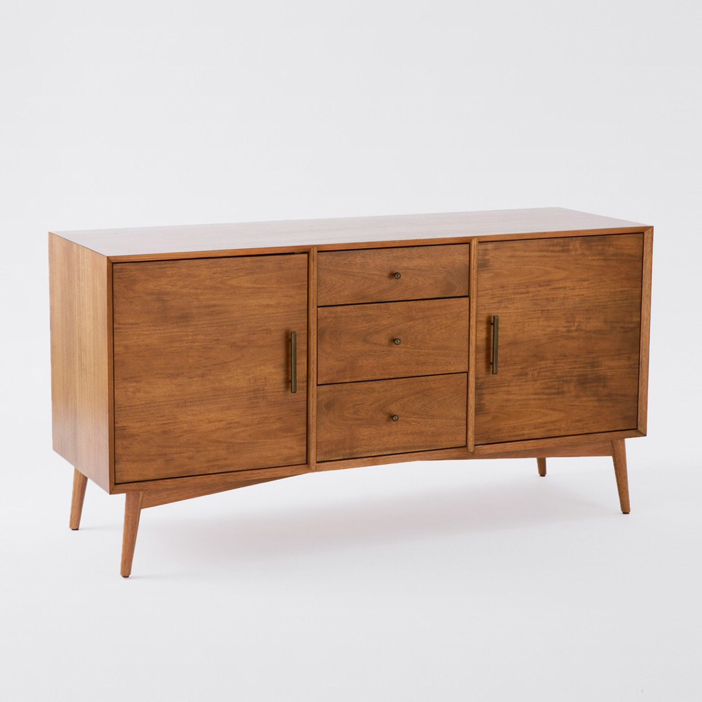 Promo - Bufet TV Minimalis | Bufet Mid Century Kayu Jati Solid Finishing Rustic