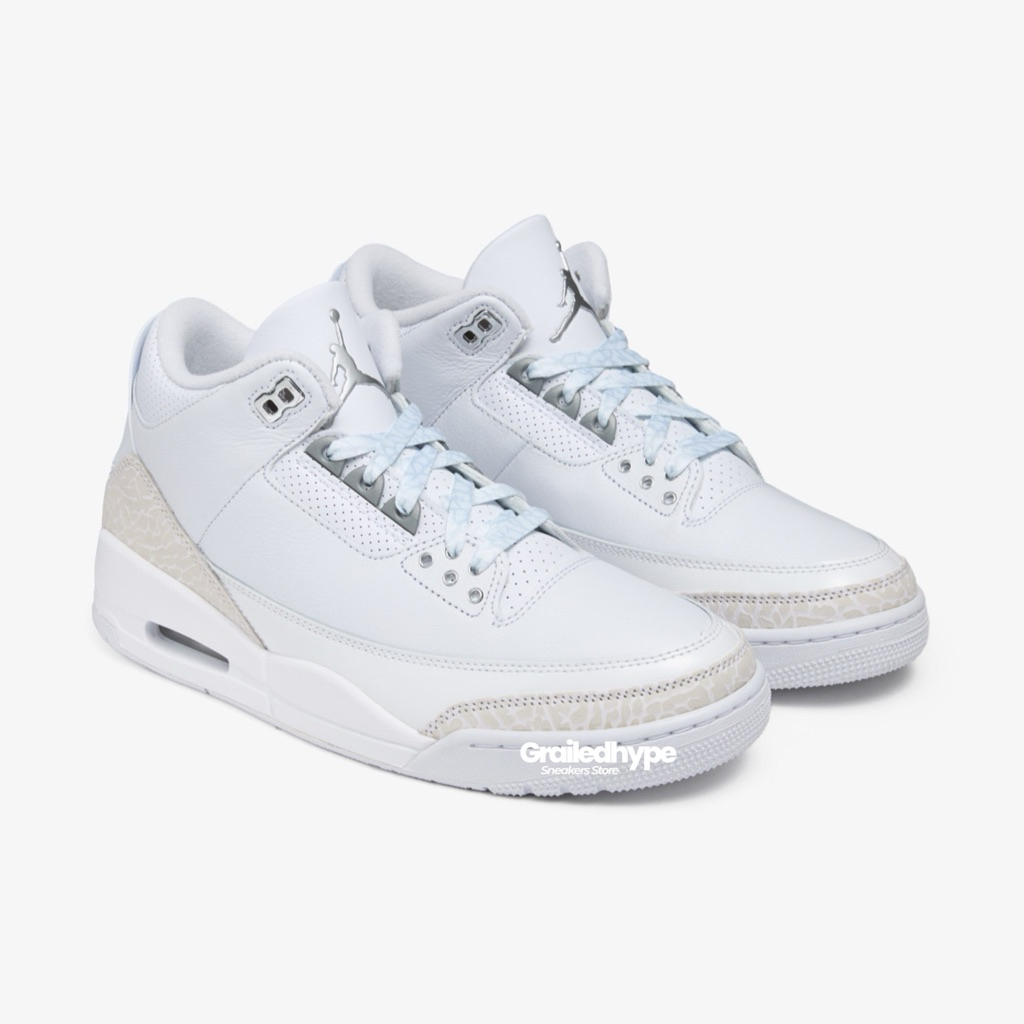 Air Jordan 3 Retro Pure Money White (100% Authentic)