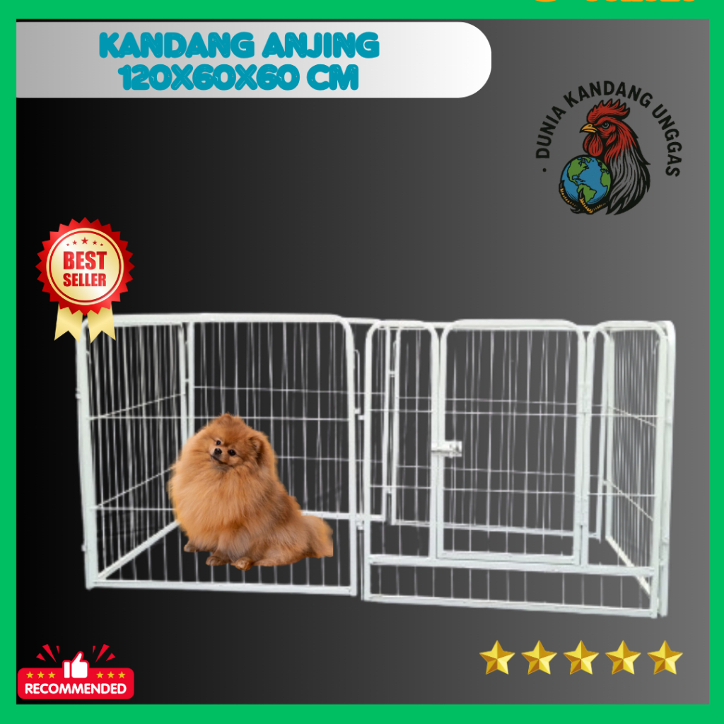 Pagar Kandang Anjing / Anabol / Doggy - Kandang Besi 120x60x60 cm - Kuat & Aman untuk Peliharaan