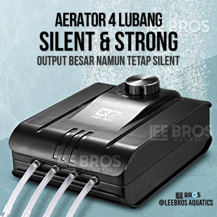Silent Aerator 4 Lobang / Aerator Aquarium / Aerator Silent / Air Pump / Pompa Udara Hening / Super 