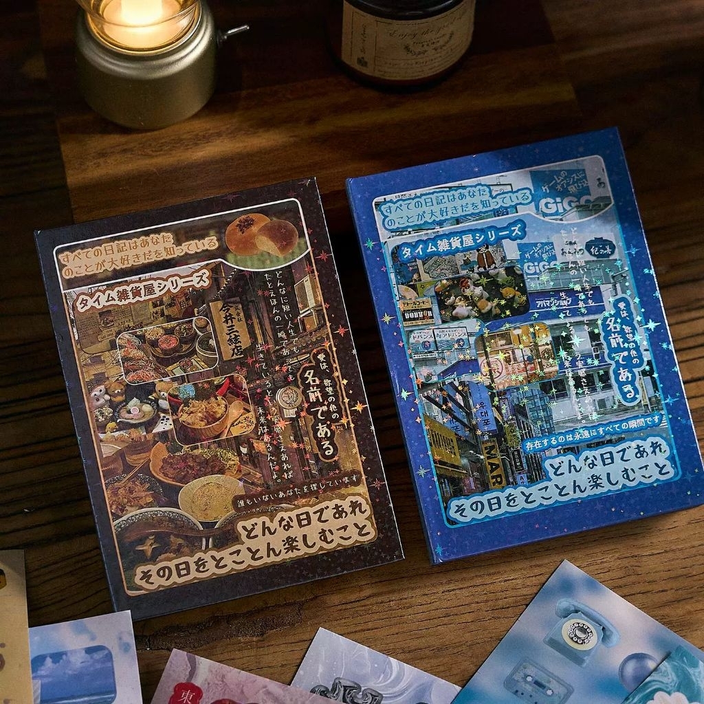 

[WindHeart] 45 lembar Sticker Book Time Grocery Store Series Ancient Retro Style Elements Hand Journal Millet Decorative Stickers 22597