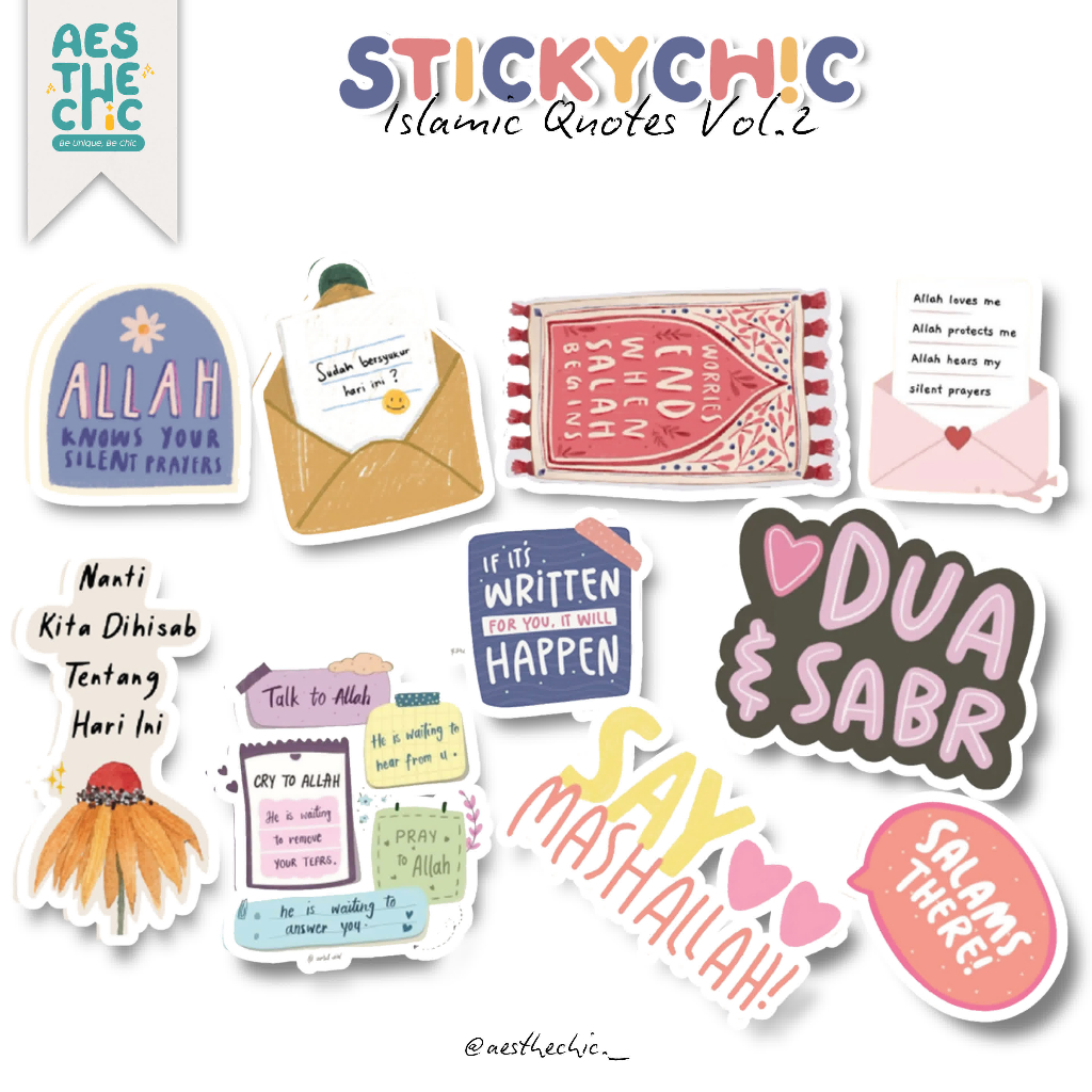 

Stiker Pack Cute Islamic Waterproof Anti Air untuk Freebies Buku Journal Casing Phone Aesthechic