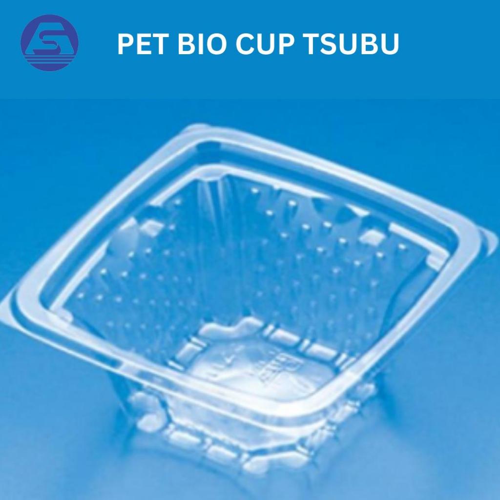 PET Bio Cup Tsubu – Mika Transparan Kemasan Pudding, Salad, Buah, Saus – Isi 50 pcs