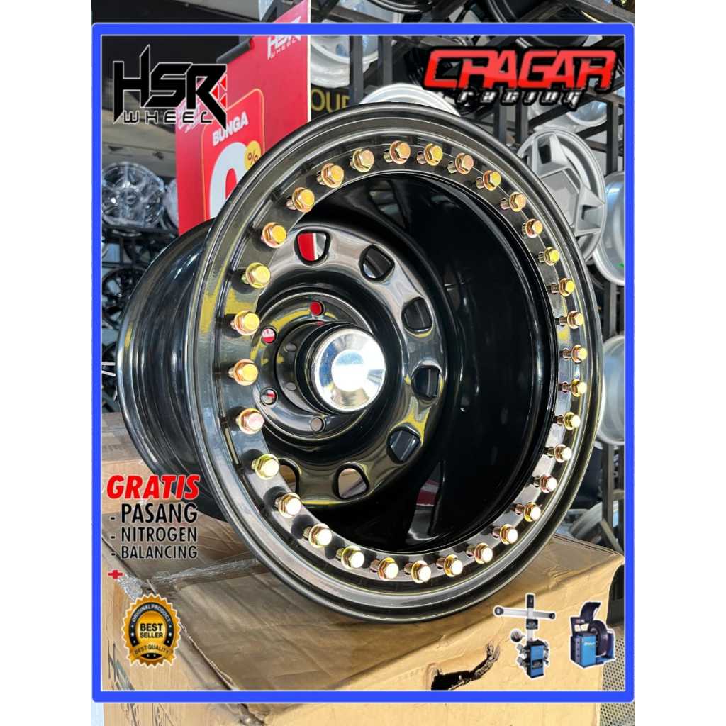 Velg Mobil Hsr Beadlock Ring 15 Lebar 12 Hole 6 Buat Hardtop Hilux Triton Ranger Terano Dll