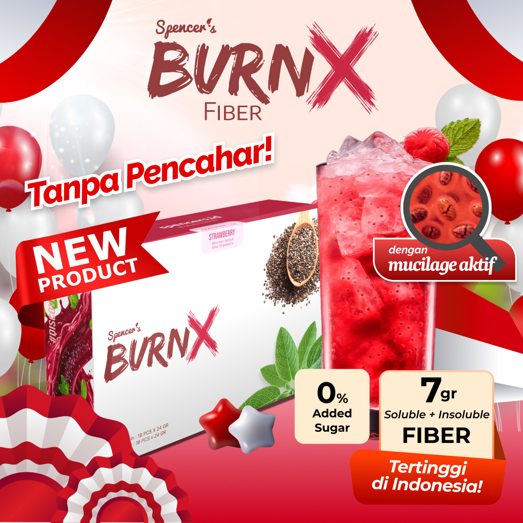 

Spencer's BurnX Fiber All Variant - Minuman Fiber Tinggi Serat Tanpa Pencahar Rendah Gula Chia Seeds