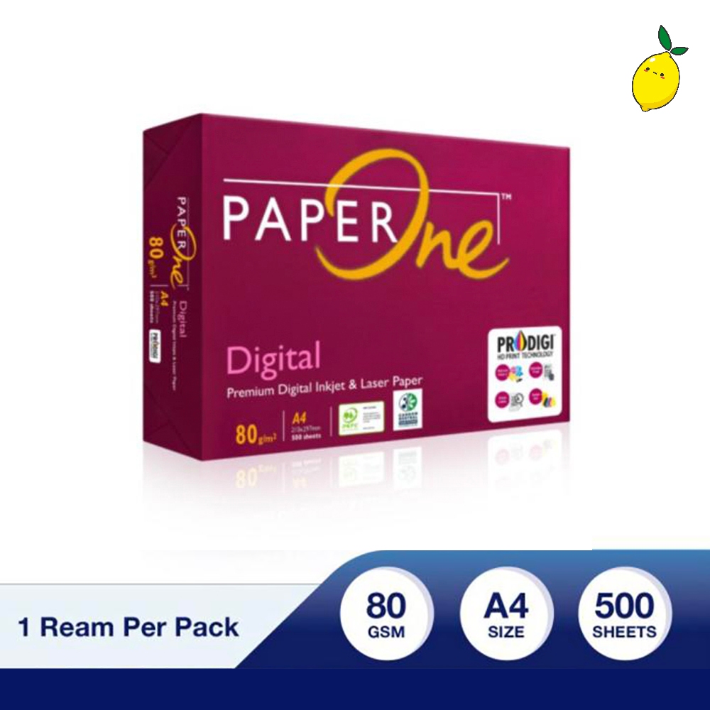 

PaperOne Kertas Fotocopy / HVS 80 GSM A4 1 Rim (500 Lembar) Kertas HVS