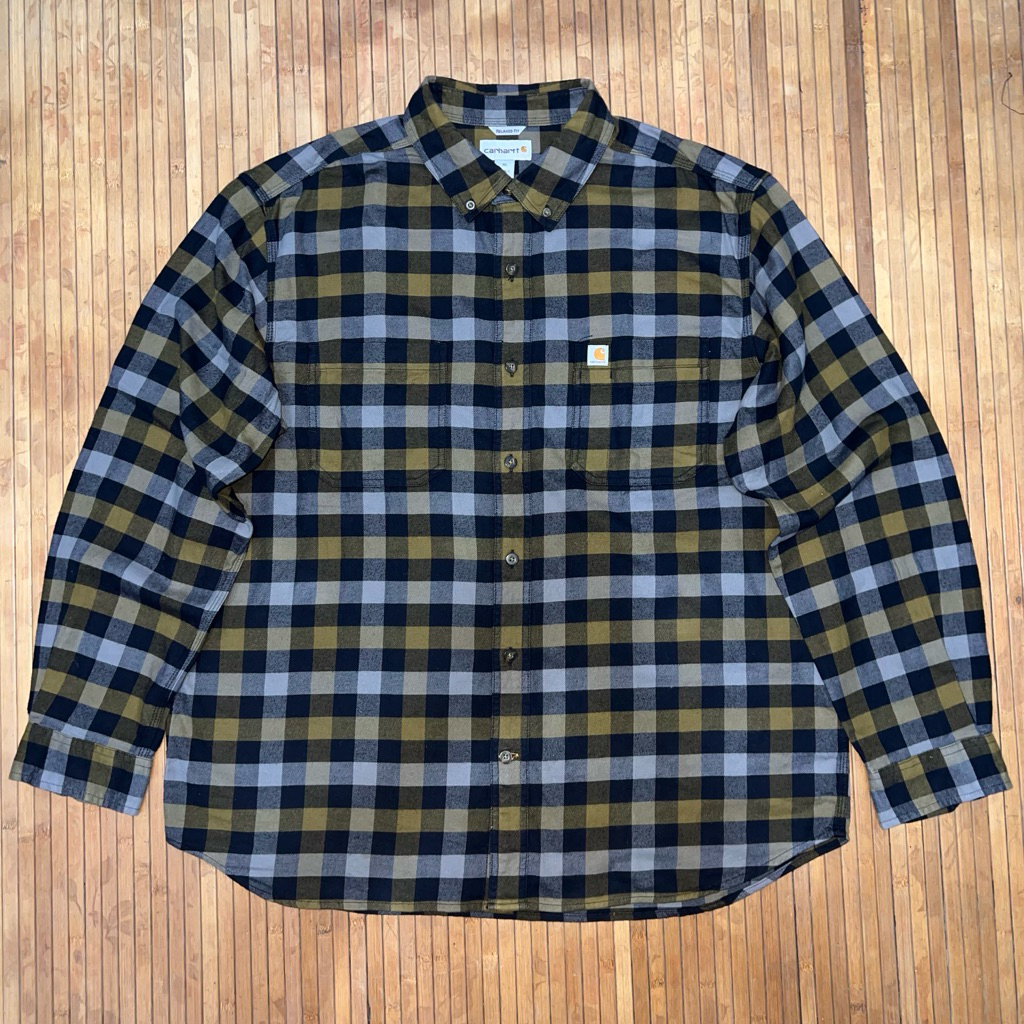CARHARTT DOUBLE POCKET FLANNEL LONG SLEEVE SHIRT stussy