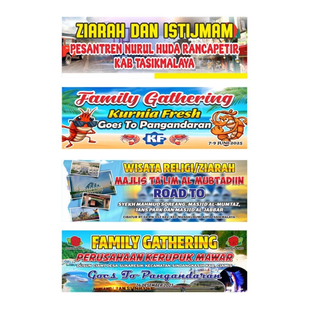 Spanduk Banner Family Gathering Ukuran Besar | Study Tour Keluarga Besar | Bisa Custom Desain