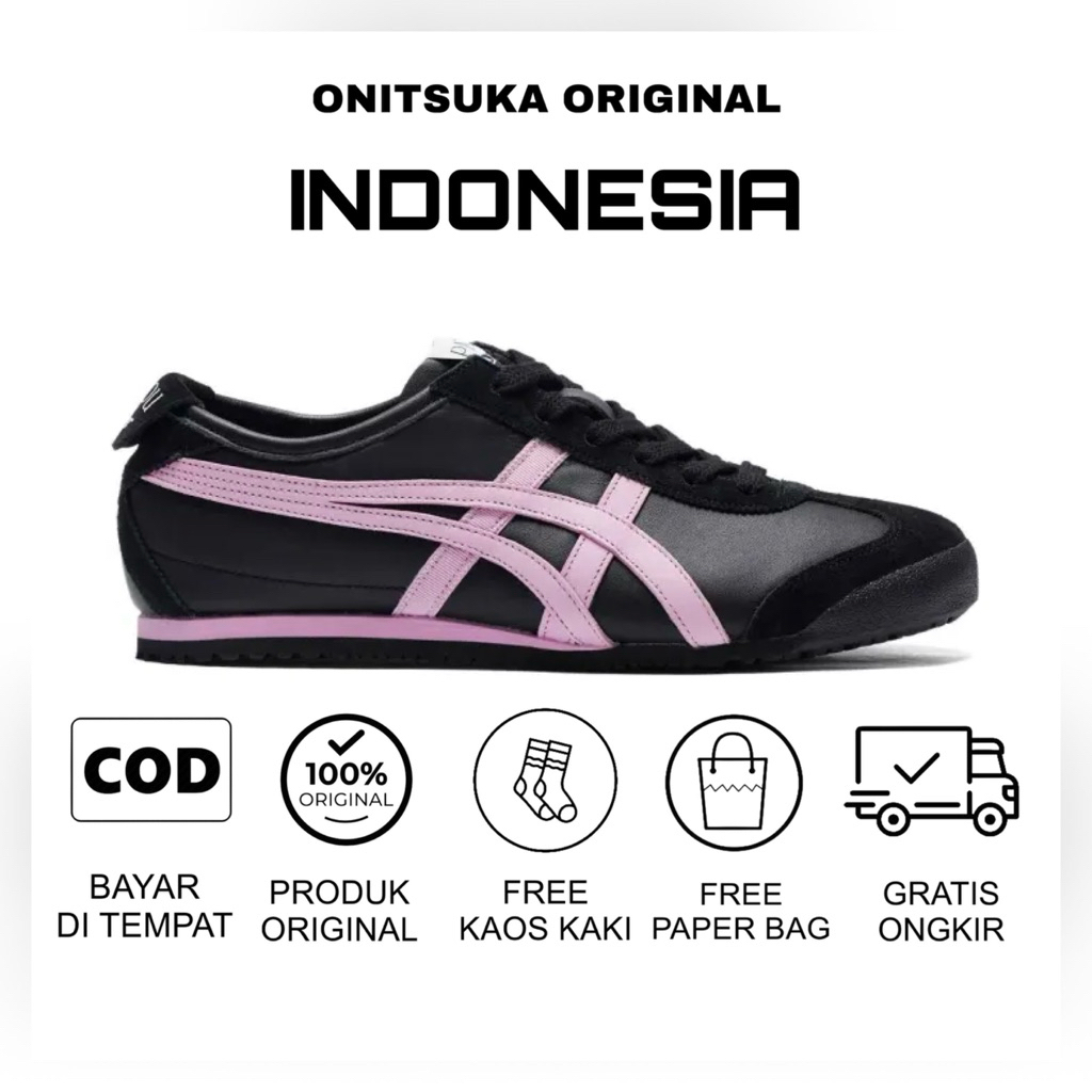 Sepatu Onitsuka Tiger Mexico 66 Patou Black Pink / Sepatu Wanita / Sneakers Wanita