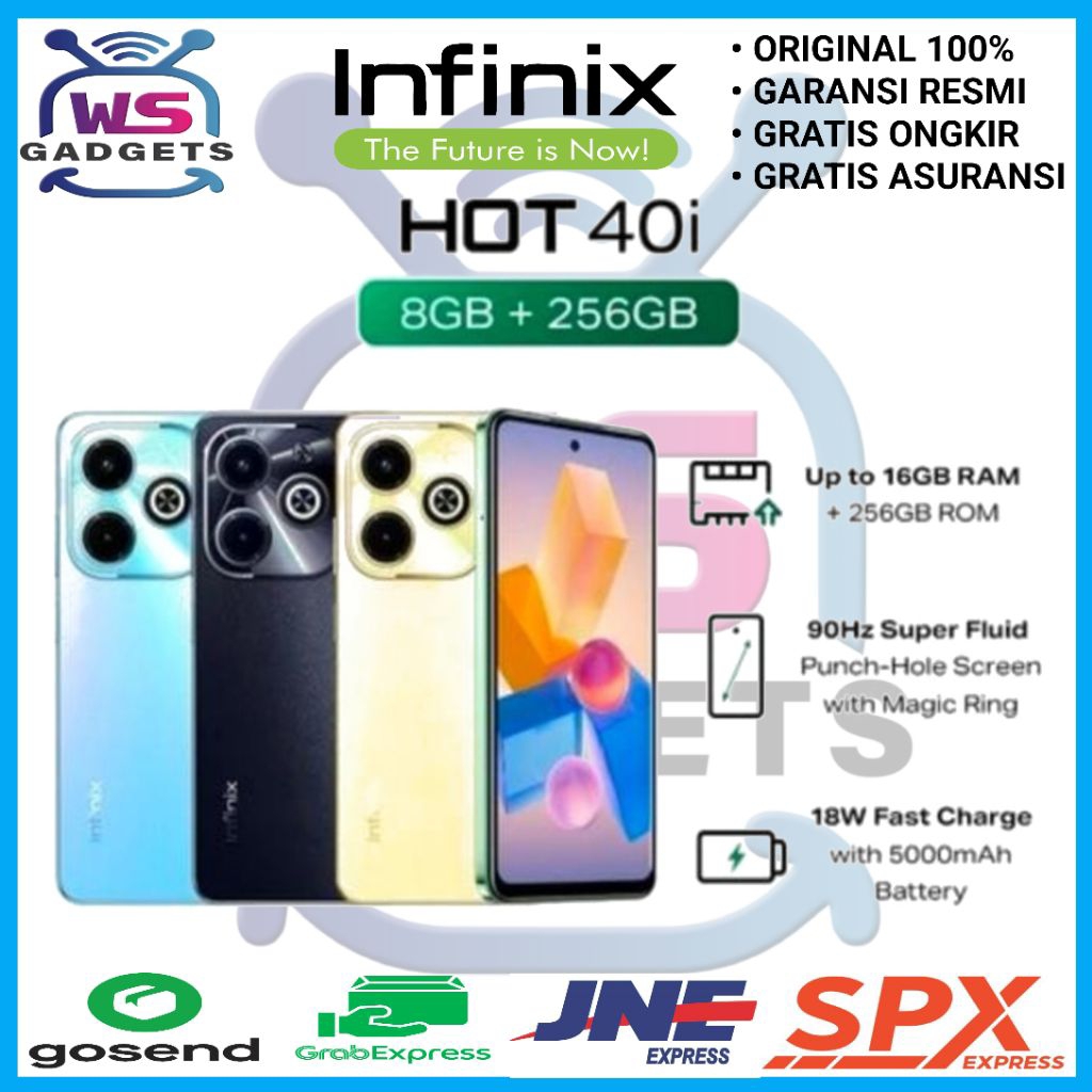INFINIX HOT 40I RAM 8/256GB GARANSI RESMI INFINIX INDONESIA