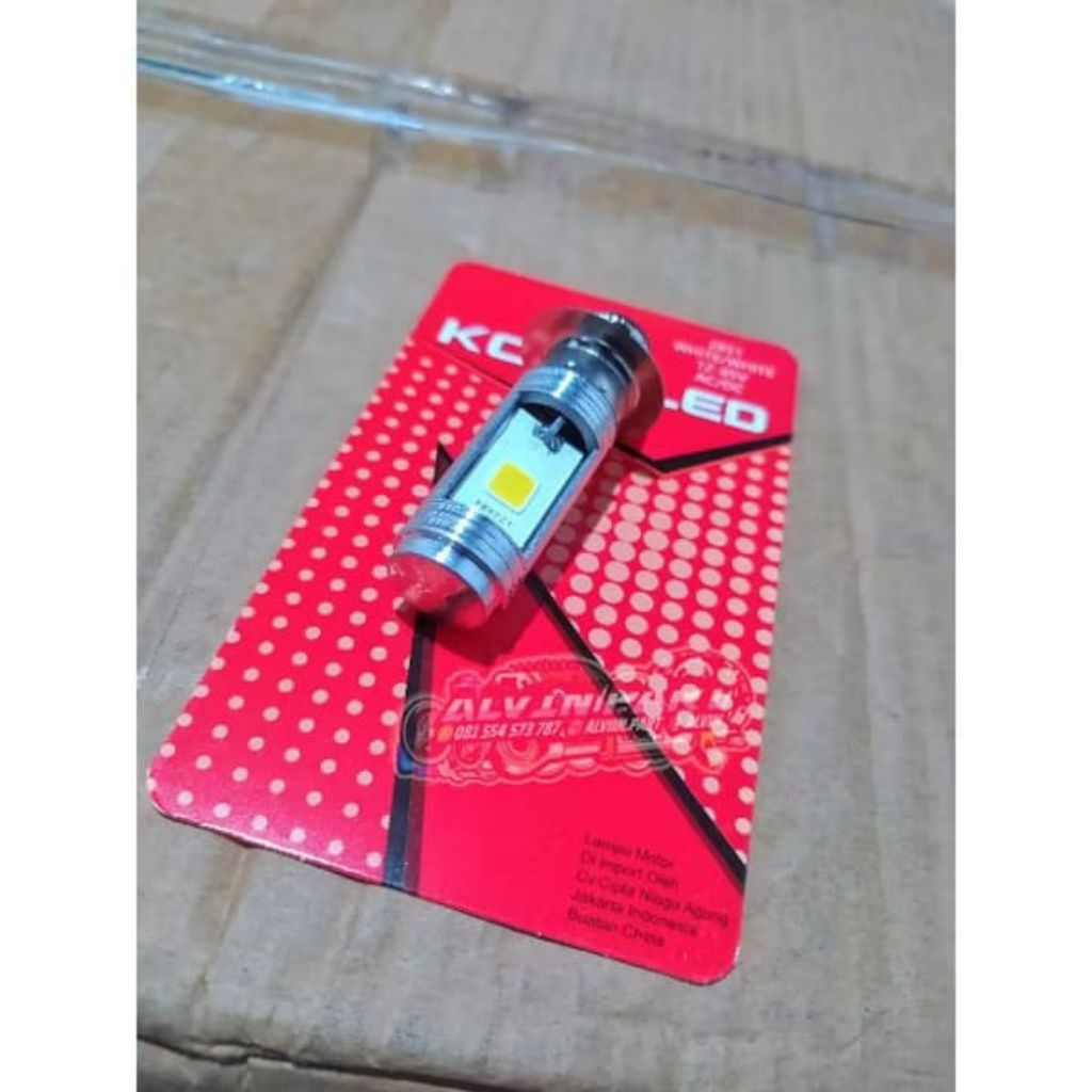 Lampu bohlam dop Led depan H6 all matic bebek tiger megapro std Putih terang