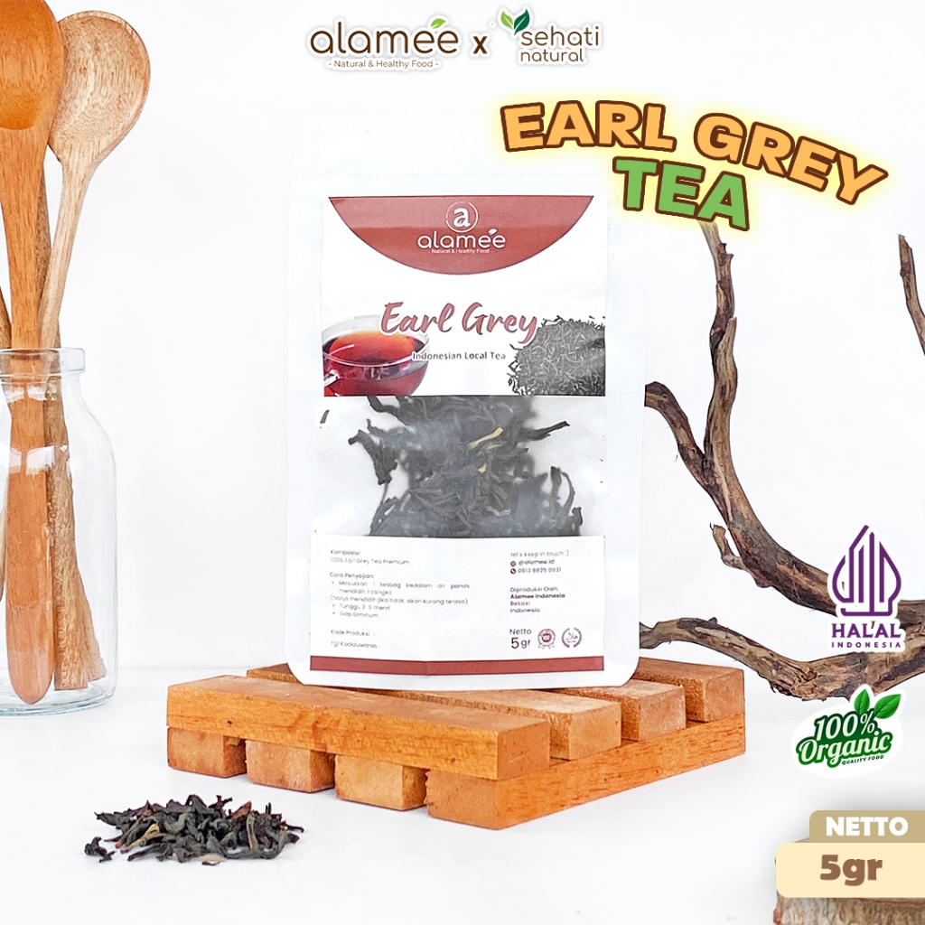 

ALAMEE Teh Bunga Earl Grey Black Tea Alami Organik Dried Leaf Siap Seduh Minum 5gr