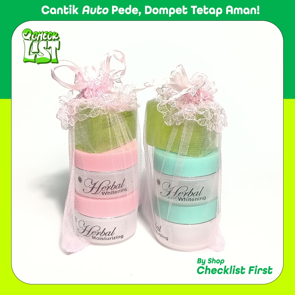 PAKET HEMAT 3in1 + Herbal Algae Cream (Pink & Hijau) Krim Herbal Pink & Krim Herbal Hijau