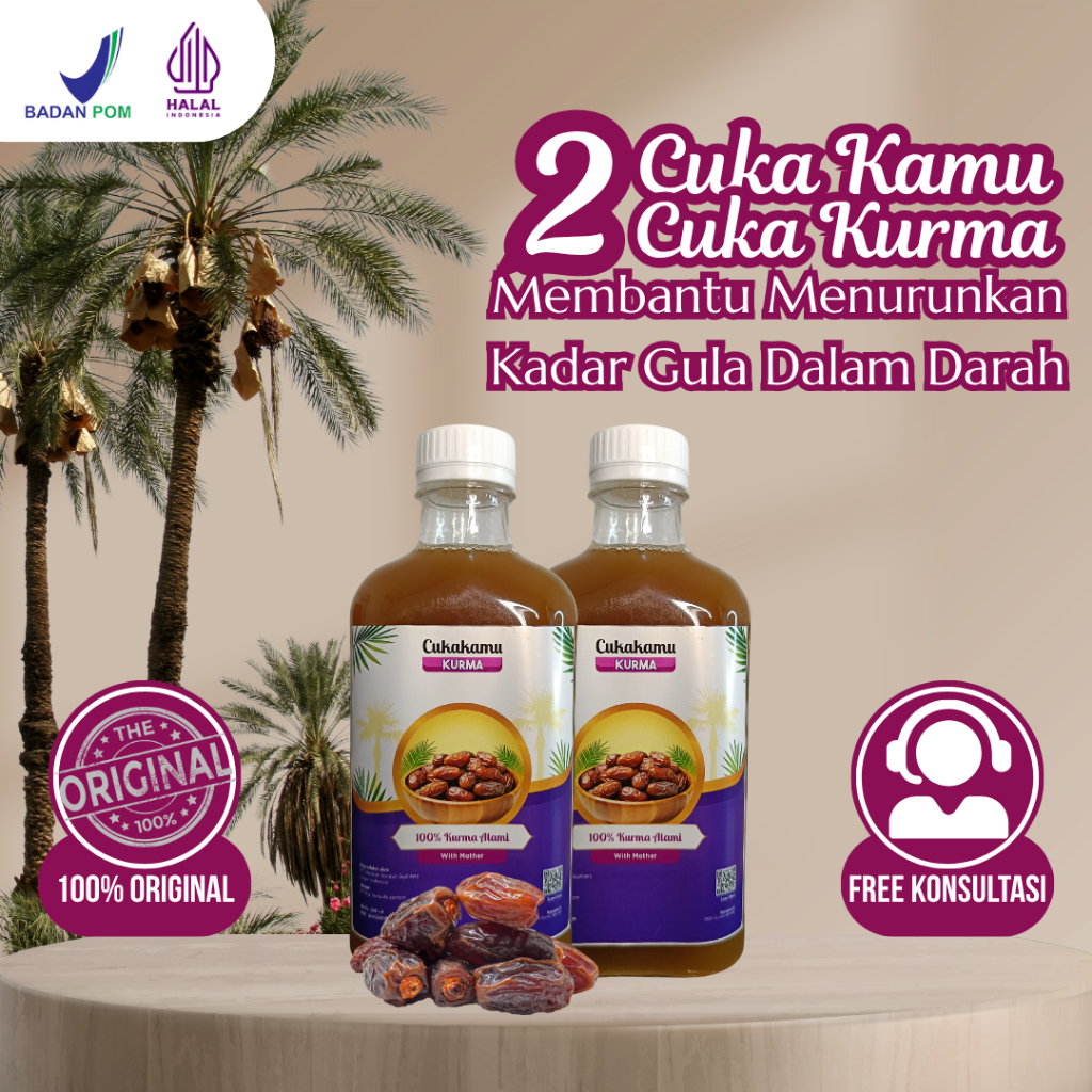 

CUKAKAMU Kurma 2 Botol - Atasi Diabetes Kontrol Gula Darah Koleterol Tanpa Efek Samping