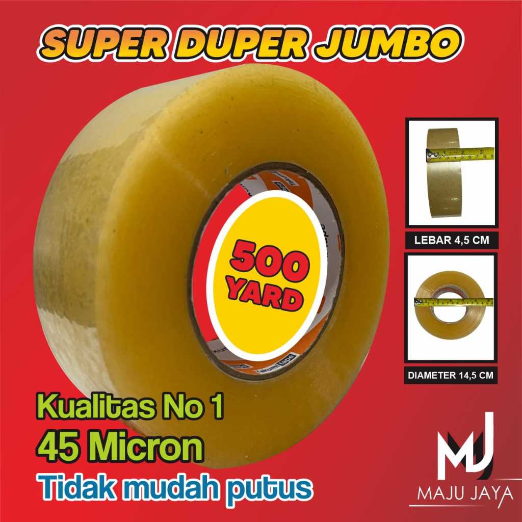 

Lakban Jumbo Besar Tebal Bening Coklat 2 INCH SUPER 45 MM 500yard 500 YARD 300 Meter 300 M 2" Setara DAIMARU
