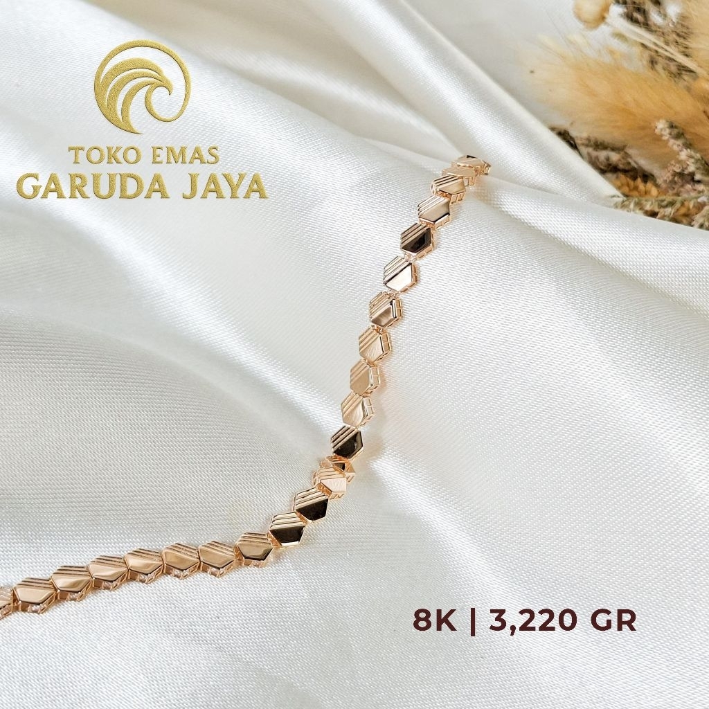 GELANG EMAS HEXA LUXE 8K | GELANG EMAS 8K | GELANG 3 GR