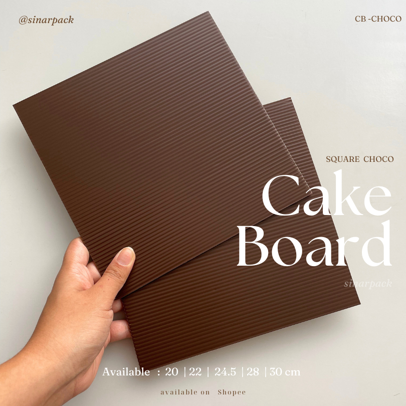 [Whispers] Tatakan Kue Plastik Coklat Kotak 20 CM / Alas Kue Plastik Kotak / Cake Board Kotak