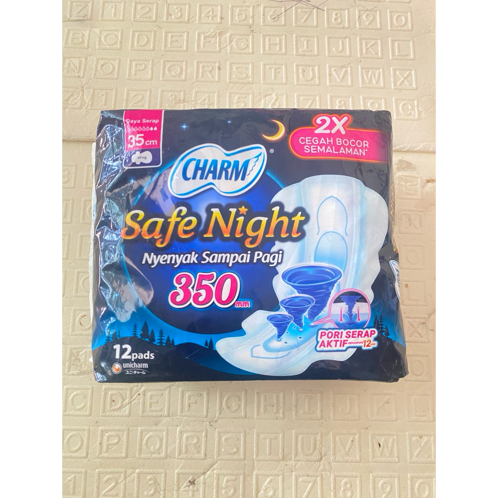 Charm Safe Night 35cm Isi 12 Pads - Pembalut Malam Charm 35cm