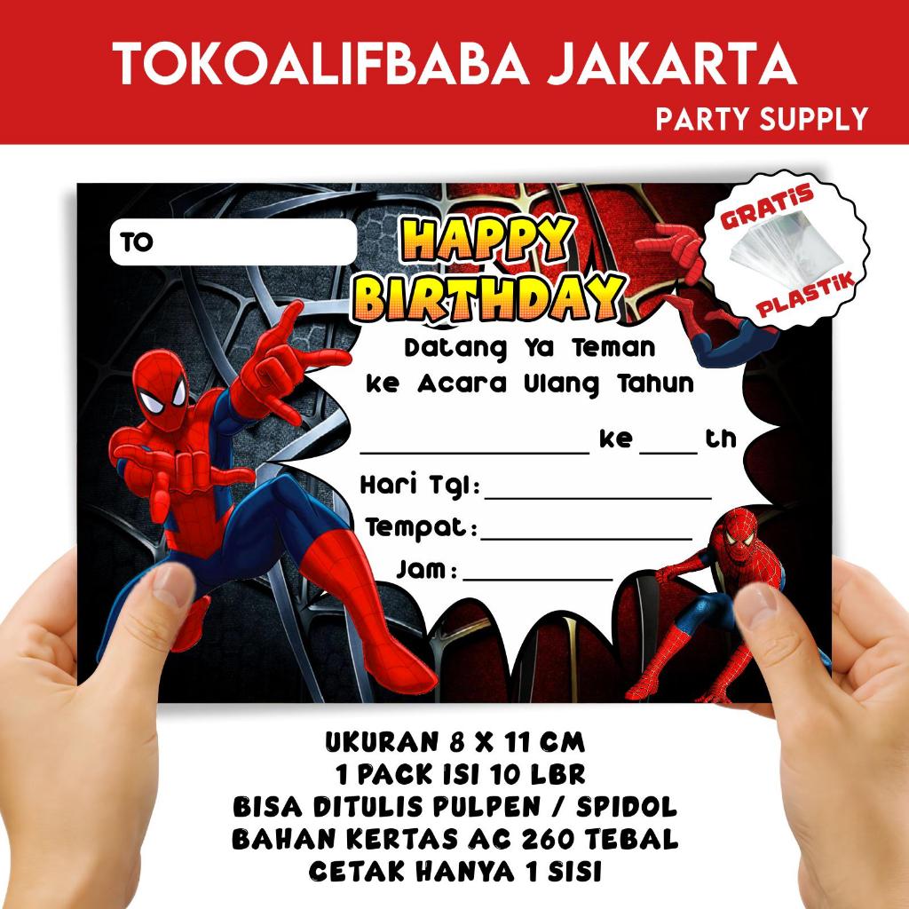 Undangan Ulang Tahun Avenger Super Hero Spiderman