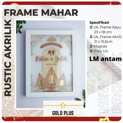 mahar pernikahan logam mulia bingkai - 30 gram