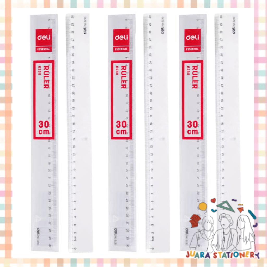 

(933) Penggaris 30 cm Transparan Deli E6230 / Penggaris Bening Penggaris Panjang
