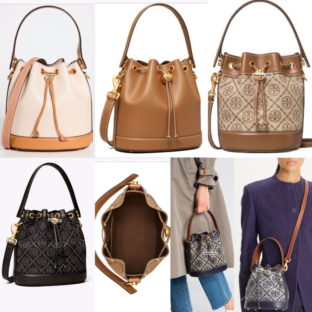 TAS WANITA TB T MONOGRAM BUCKET LARGE BAG LEATHER ORIGINAL