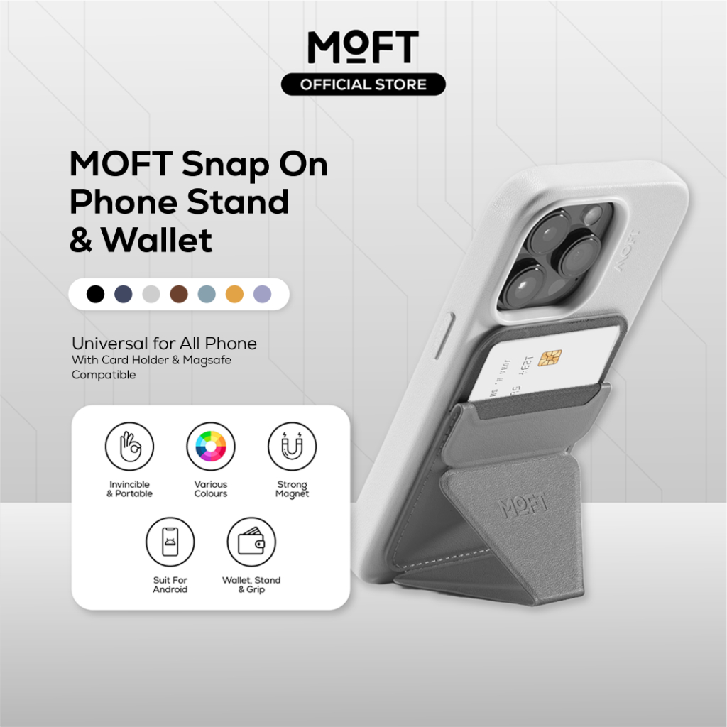 MOFT Snap On Phone Stand & Wallet MOVAS - Compatible With Android & iPhone Multipurpose Phone Holder