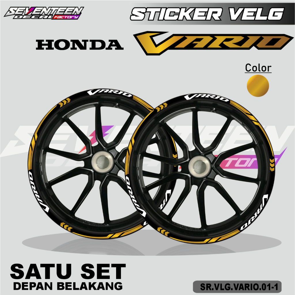 Stiker Cutting List Velg VARIO 125 150 Dan 110 Sticker Pelek HONDA VARIO Variasi Bahan Nyala