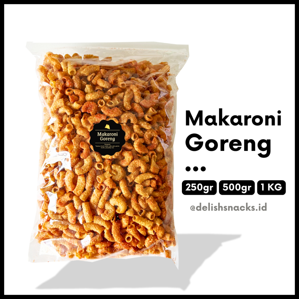 

[DELISH SNACKS] Makaroni Goreng (Grosir) 250gr 500gr 1 KG / Snack Cemilan Camilan Jajanan Kiloan
