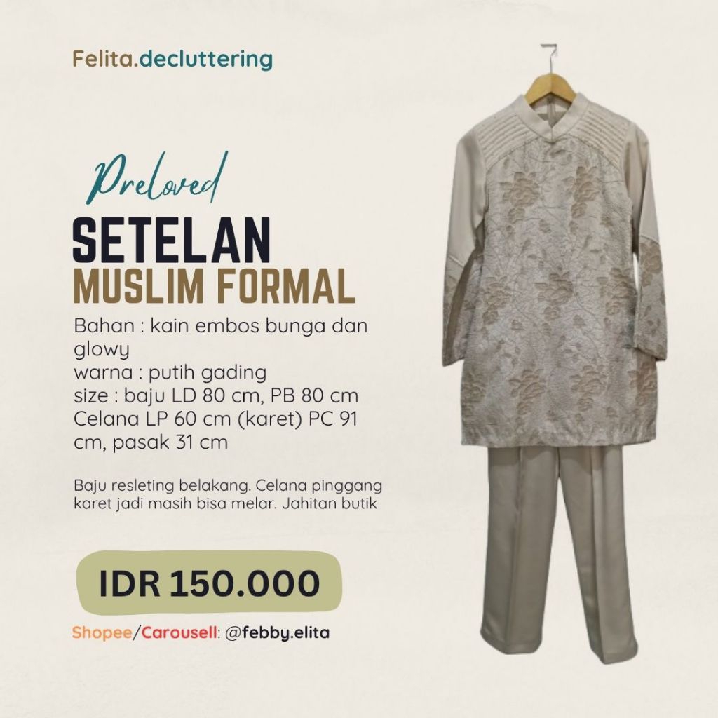 setelan muslimah celana tunik kondangan pesta hari raya lebaran