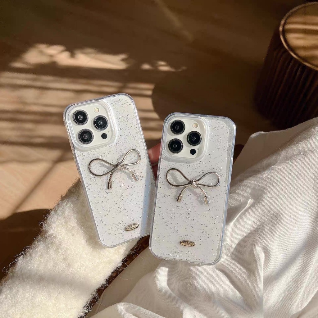 New Case Iphone Glitter Ribbon Clear Case Compatible For Iphone X XS Xr 11 12 13 14 15 16 16e 17 17A