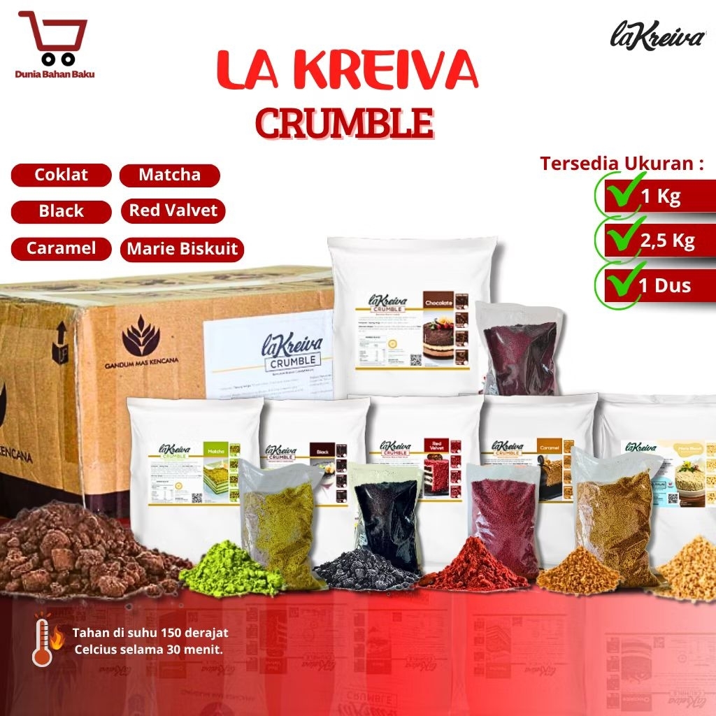 

La Kreiva Cookie Crumble Crumb Topping kemasan 1 Kg
