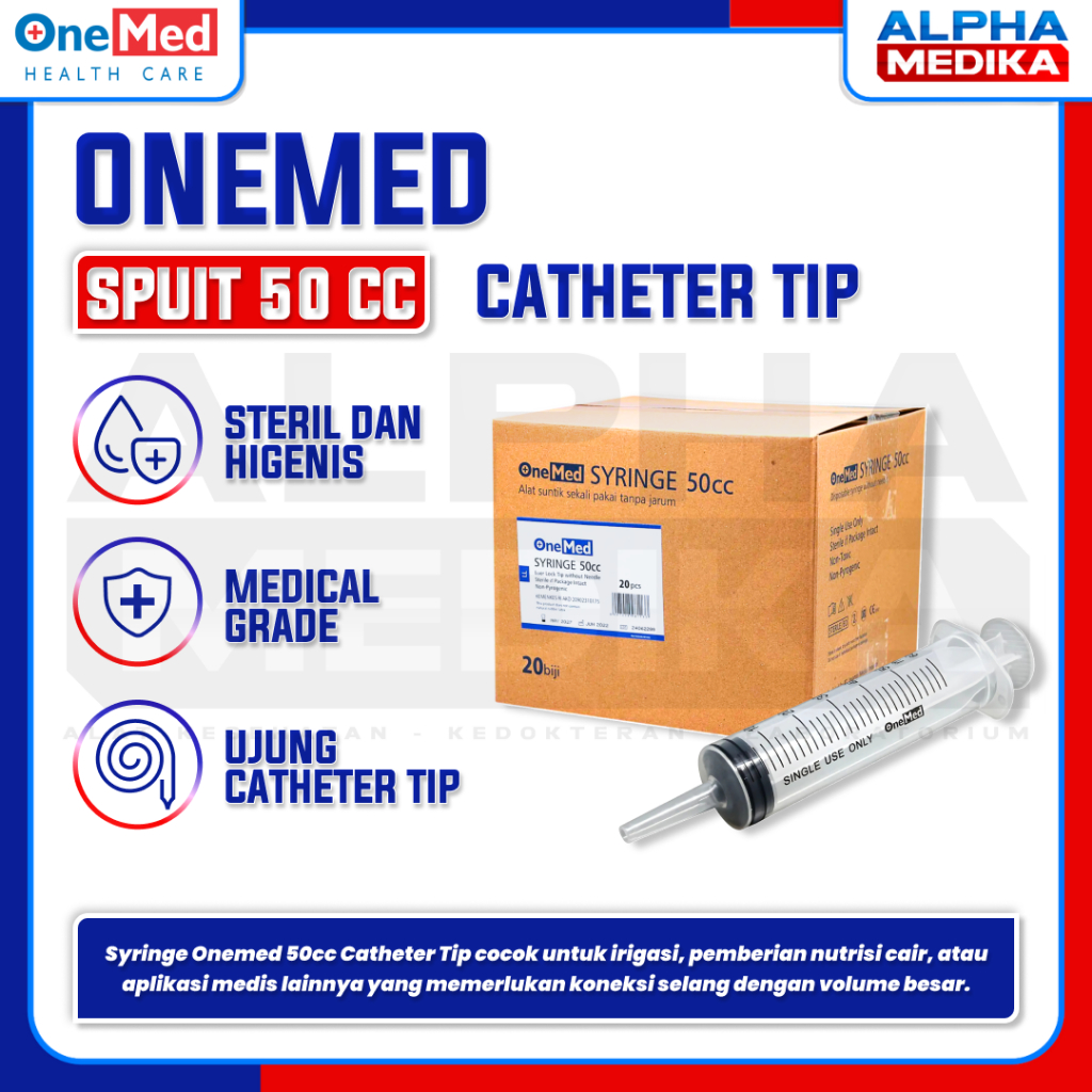 ONEMED - Spuit 50cc Onemed Catheter Tip / Spuit 50ml Onemed Lubang Tengah Ecer
