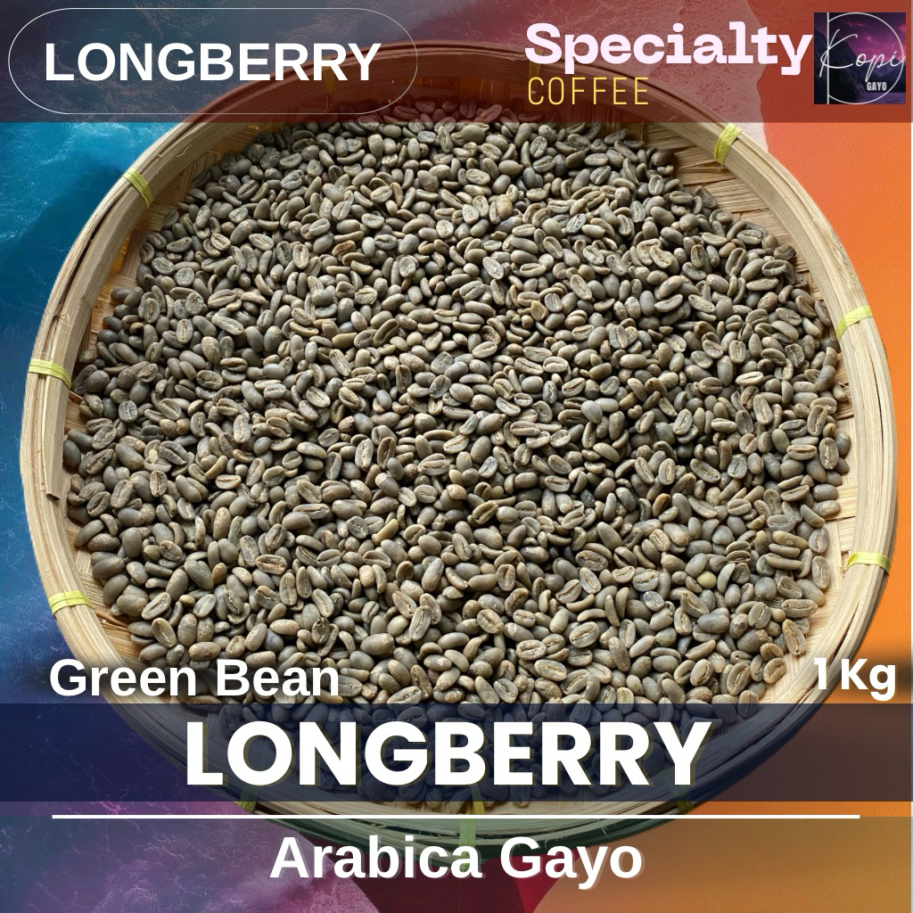 

Kopi Gayo LONGBERRY Abyssinia Arabica coffee Arabica Aceh Green Bean 1 Kg