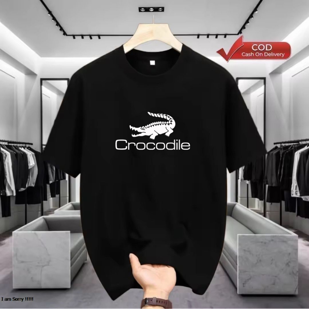 ￼【Kaos Distro Pria】Baju Kaos Pria & Wanita Lengan Pendek / Baju Kaos buaya Logo putih / Baju Kaos Di