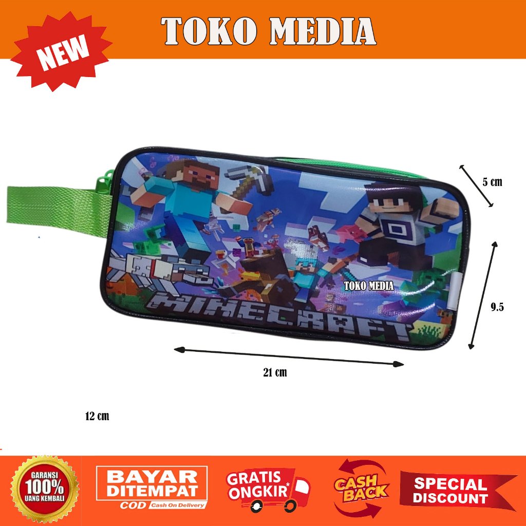 

Kotak Pensil Anak karakter kartun minecraft Bahan Kain tebal Bagus Murah