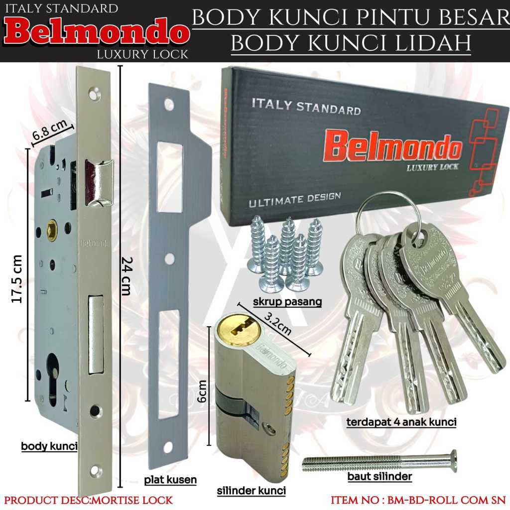 BELMONDO Body kunci besar / body kunci pintu handle besar / body lidah