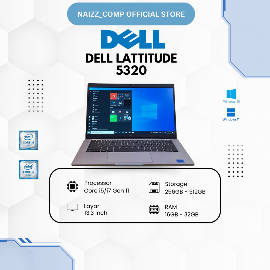 Laptop Dell Latitude 5320 Core i5/i7-1185G7 Ram 16GB-32GB SSD 256GB-512GB
