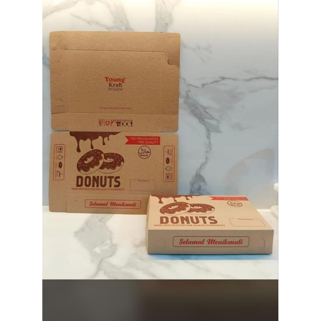 

Kotak donat kraf laminasi 10lembar