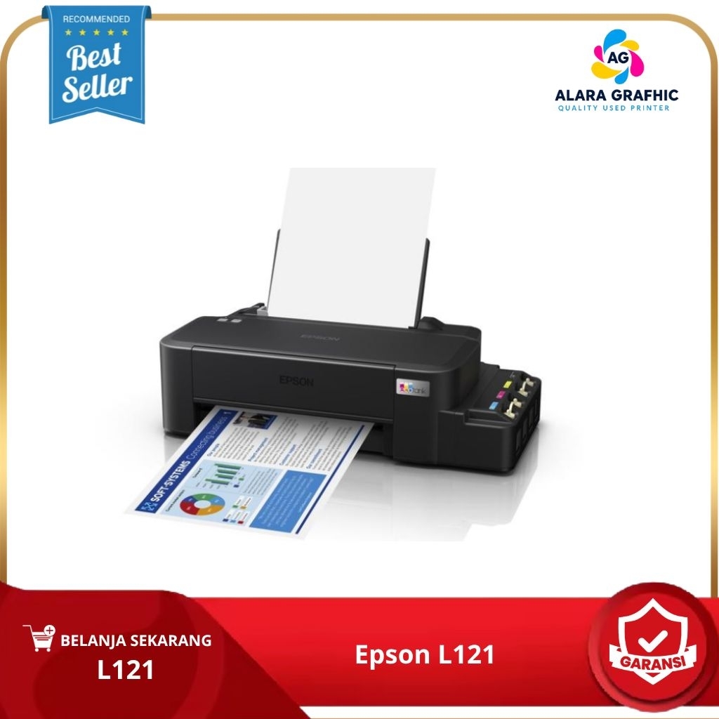 Epson L121 Printer Hemat Tinta A4 Color Bekas Garansi 30 Hari