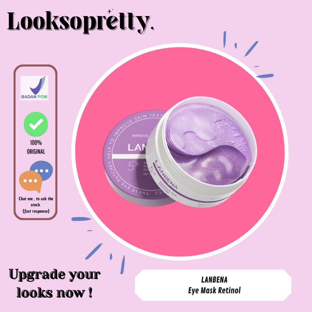 lanbena masker mata retinol anti aging + cerahkan lingkaran hitam / eyepatch collagen