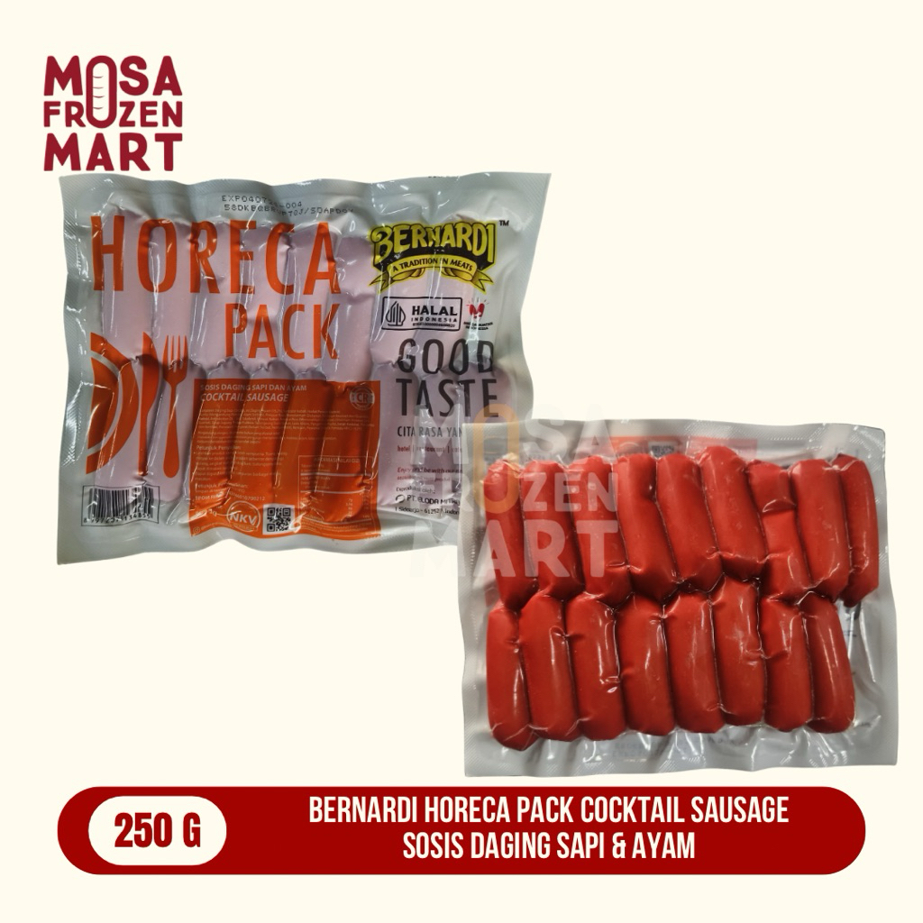 

Bernardi Horeca Pack Sosis Daging Sapi & Ayam Cocktail Sausage 250 Gr