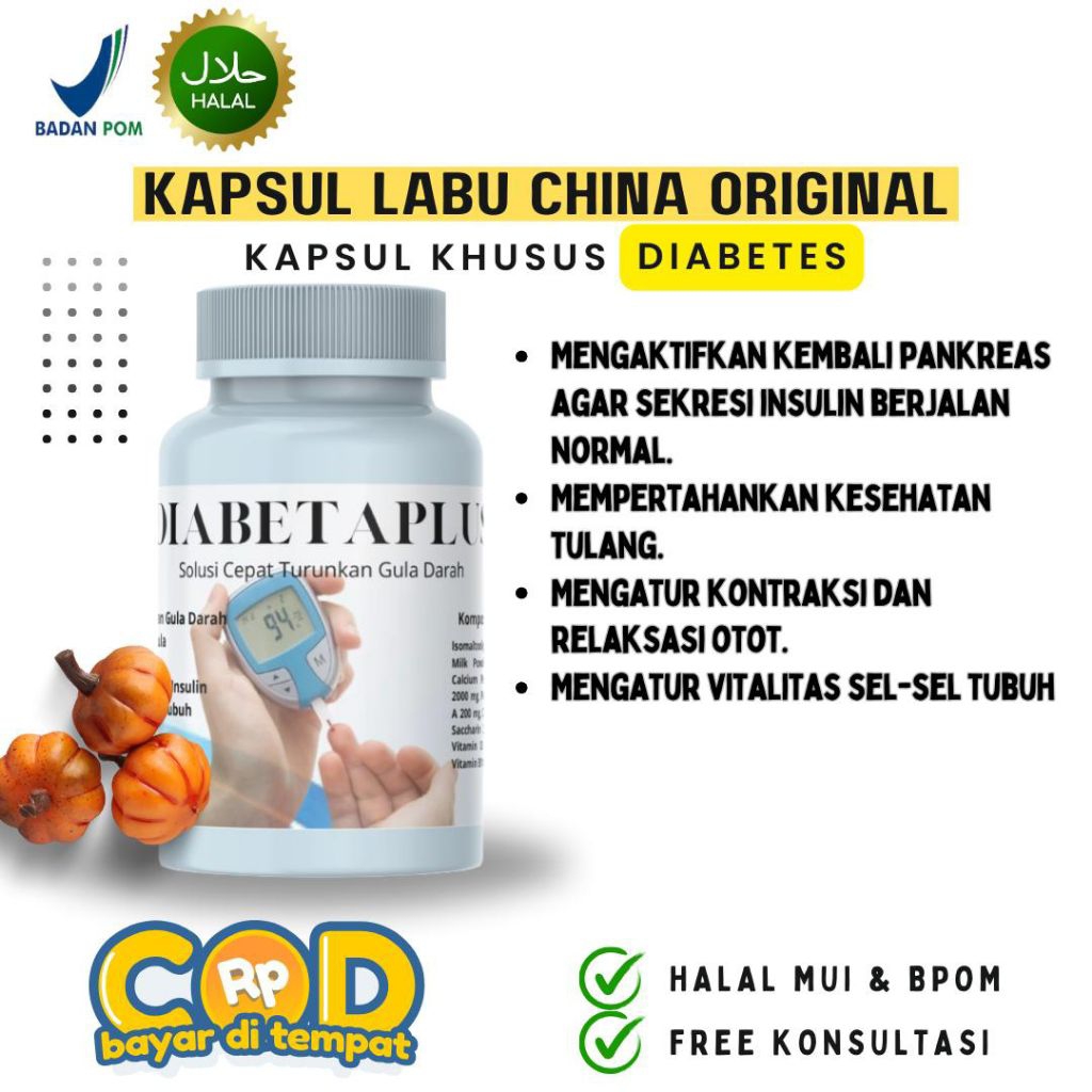 

[TERAMPUH] DIABETAPLUSKAPSUL SUSU LABU CHINA UNTUK DIABETES ASLI - ORIGINAL HALAL BPOM 100%