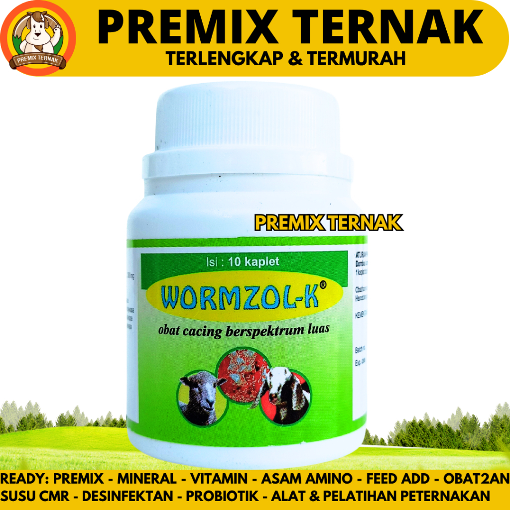 Obat Cacing Kambing WORMZOL K 10 KAPLET MEDION - Obat Cacing Domba Kambing