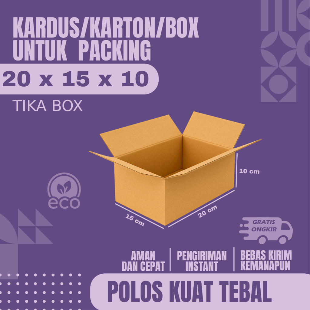 

KARDUS PACKING UKURAN 20X15X10 POLOS KARTON BOX CURRUGATED DUS
