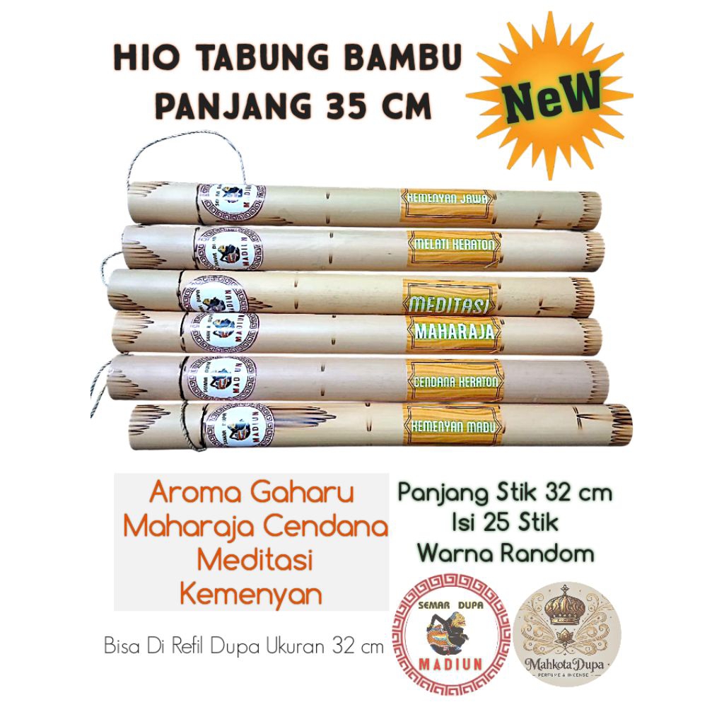 Dupa Gaharu Maharaja Kemenyan Madu Tabung BAMBU Panjang 35 cm