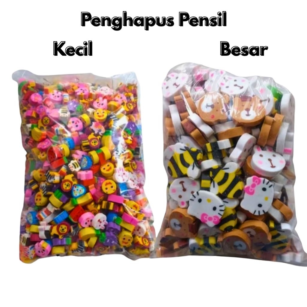 

500 gr pengahpus pensil isi campur ukuran besar dan kecil