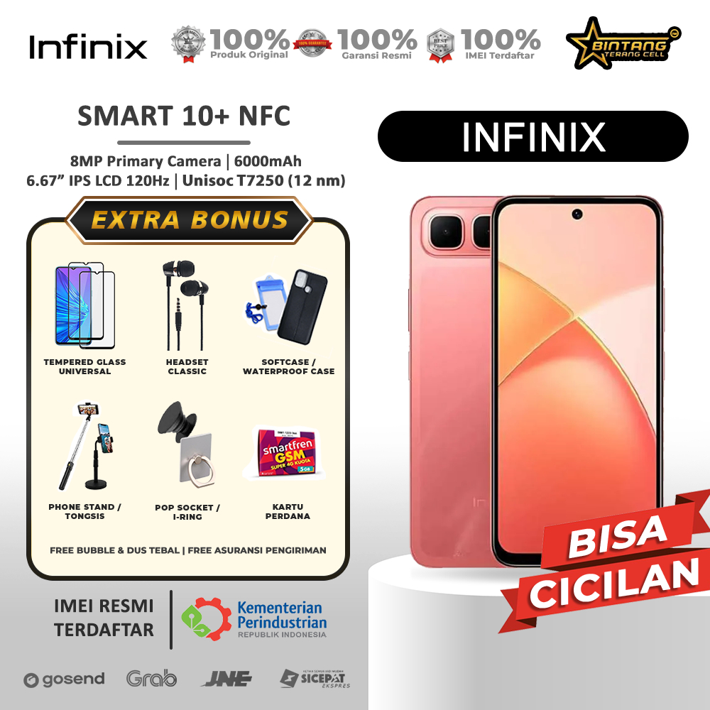 Infinix Smart 10 plus nfc baterai 6000mah  smart 10+ ram 8/128gb smart 10 ram 4/128gb ram 4/64gb ram