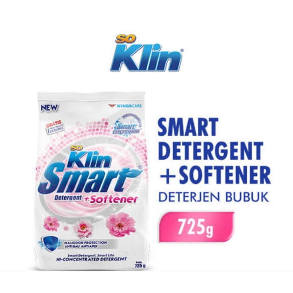 Soklin Smart 725gr (1 dus) | HADIAH PIRING HANYA UNTUK PENGIRIMAN INSTAN