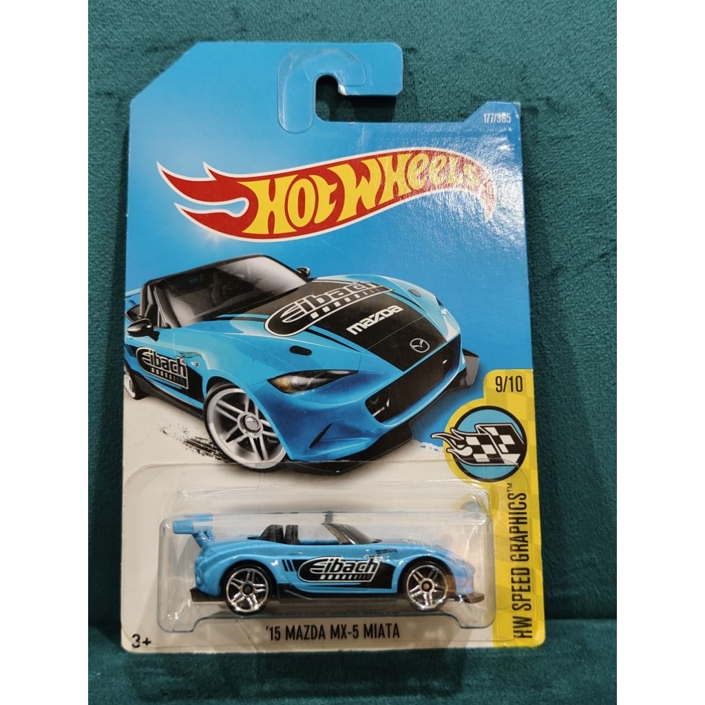 Hot wheels 15 mazda mx5 miata eibach blue